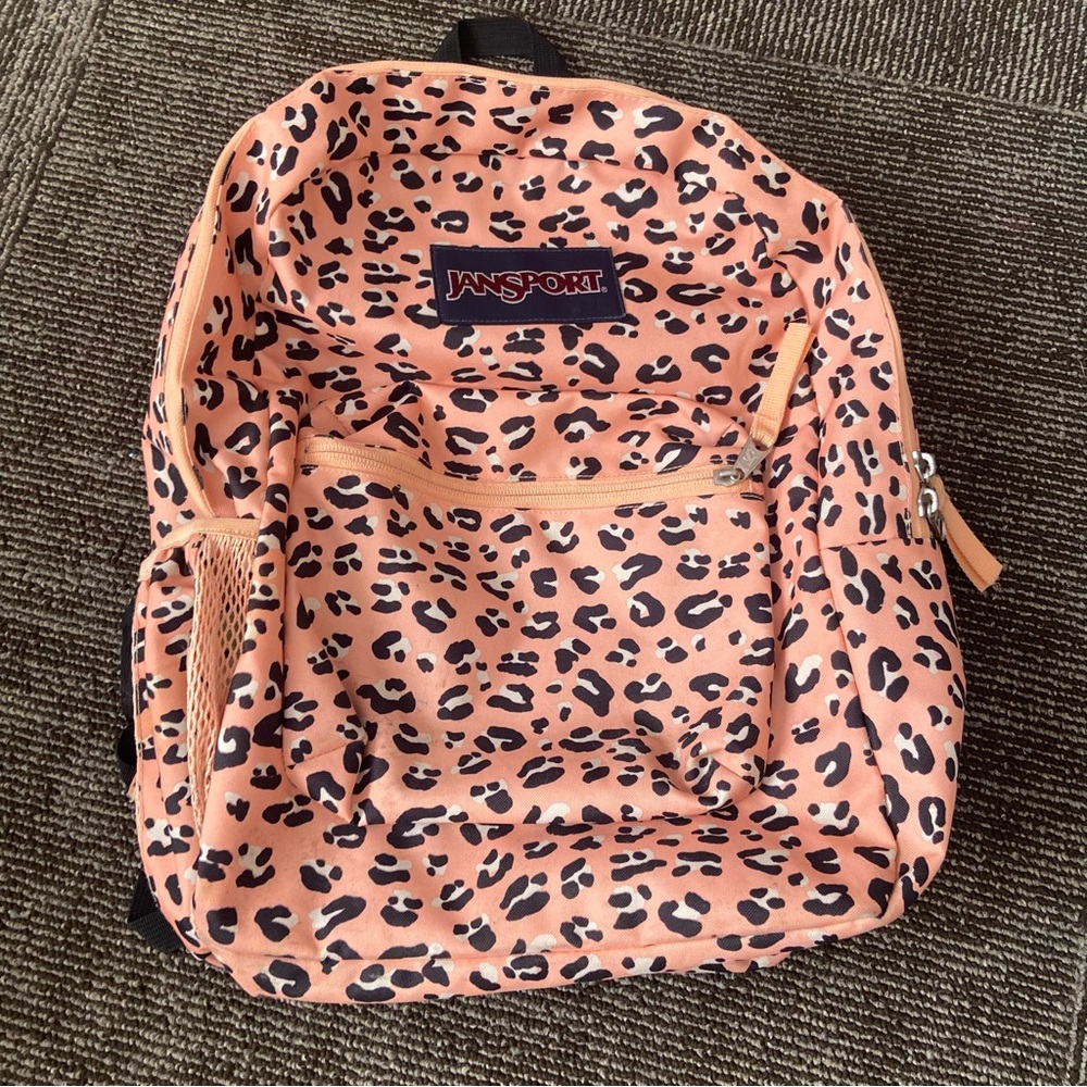 Jansport Pink Leopard Print Backpack